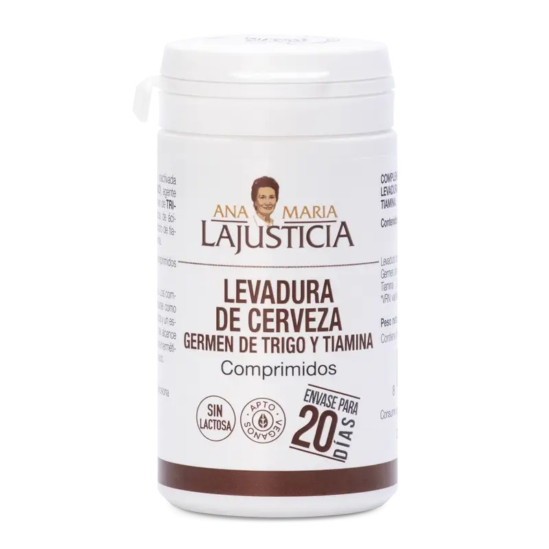 Ana Maria Lajusticia Levadura de Cerveza + Germen de Trigo + Tiamina (B1), 80 comprimidos