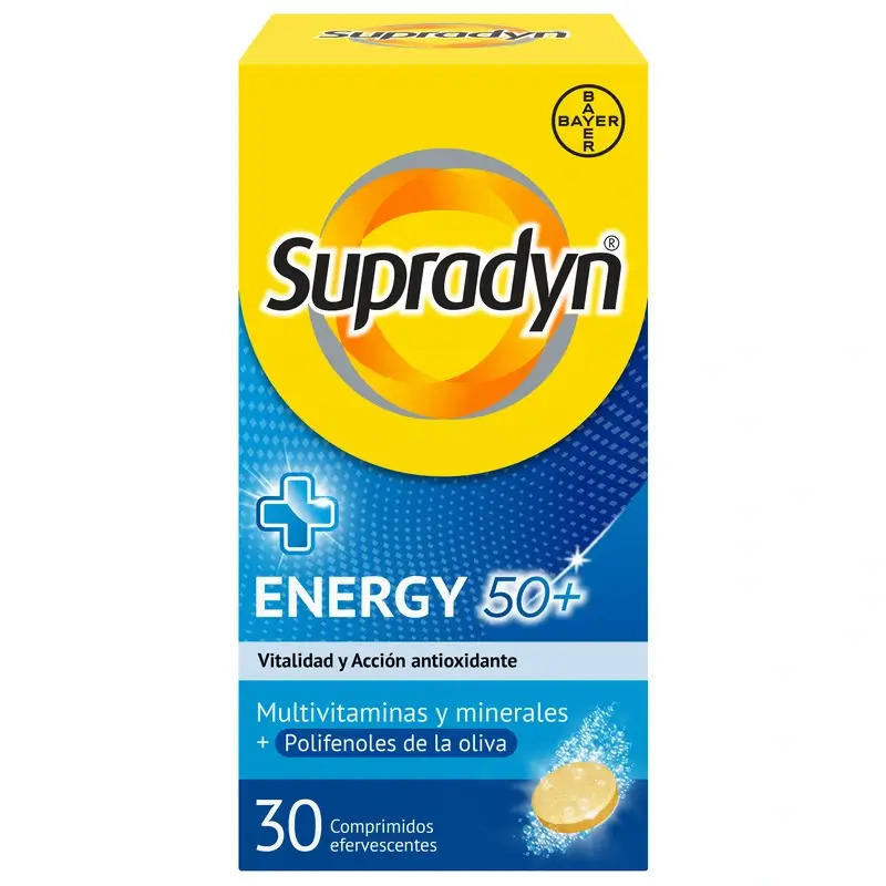 Supradyn Energy 50+ Vitaminas y Energía, 30 Comprimidos Efervescentes