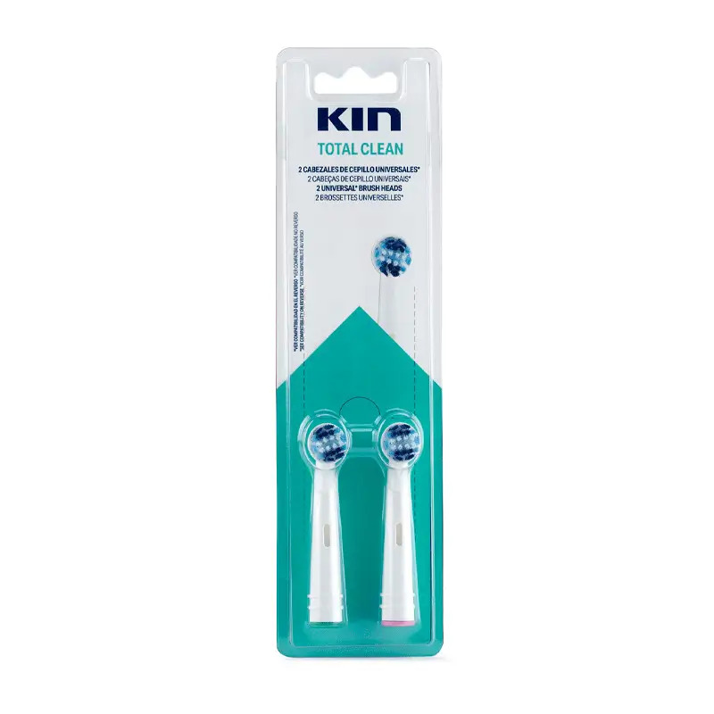 KIN Recambio Cepillo Electrico Limpieza Total, 2 unidades