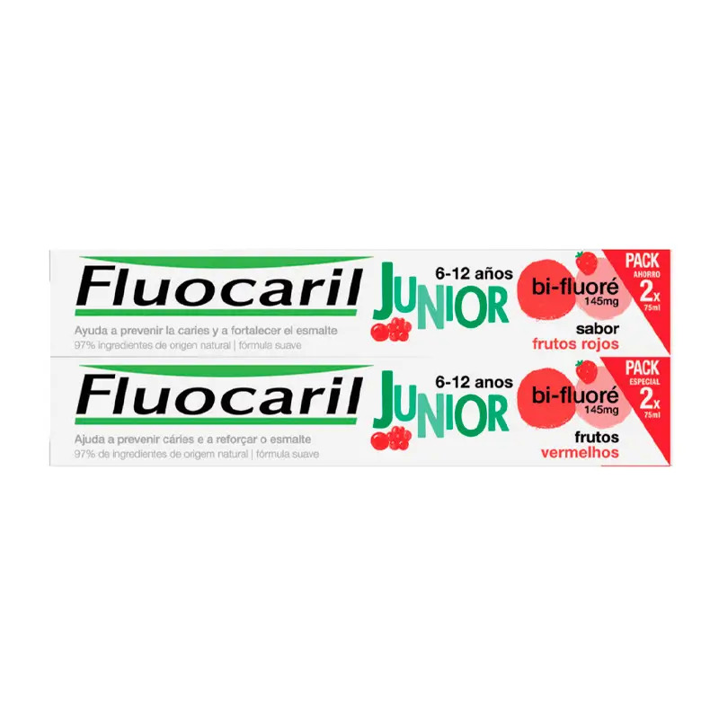 Fluocaril Junior 6-12 Años Sabor Frutos Rojos, 2x75 ml