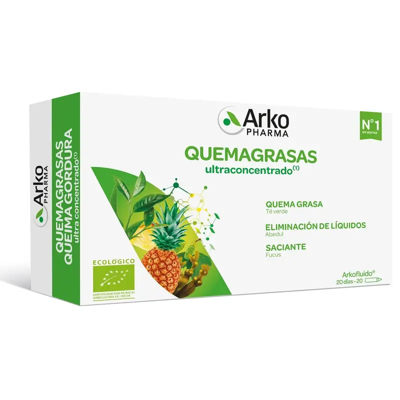 Arkopharma Arkofluido Quemagrasa Ultraconcentrado, 20 ampollas