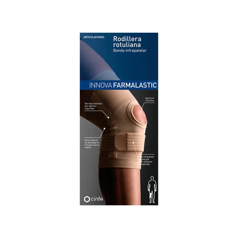Rodillera Rotuliana con Banda Infrapatelar, Talla Pequeña Beige