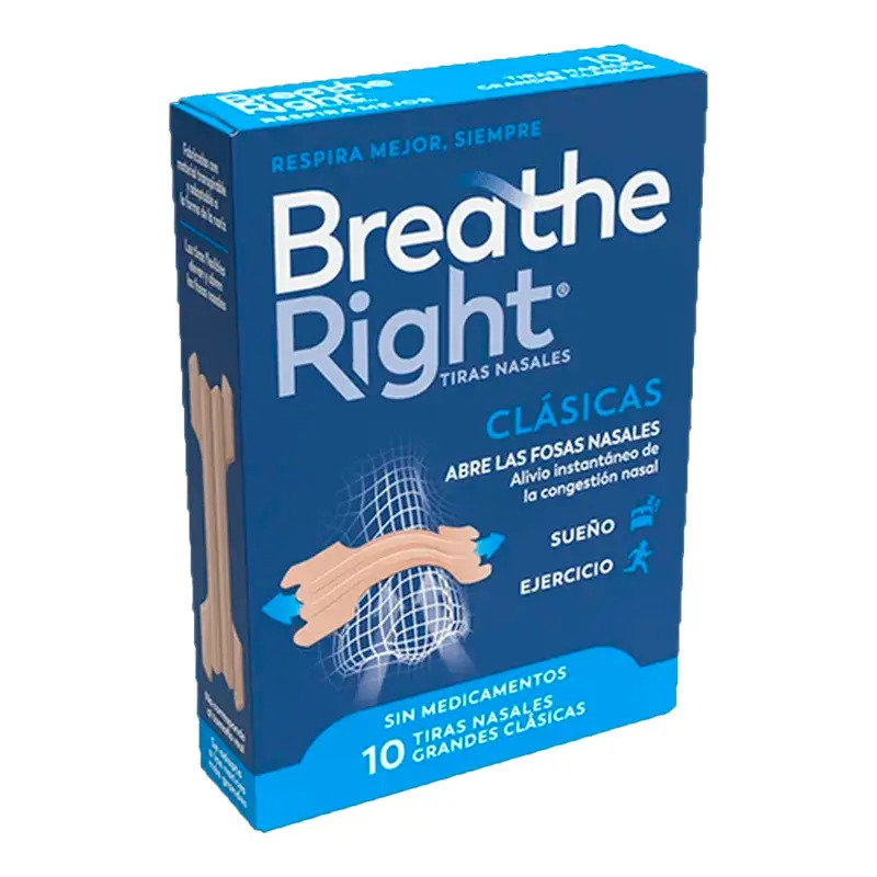 Tiras Nasales Breathe Right Grande 10 unidades