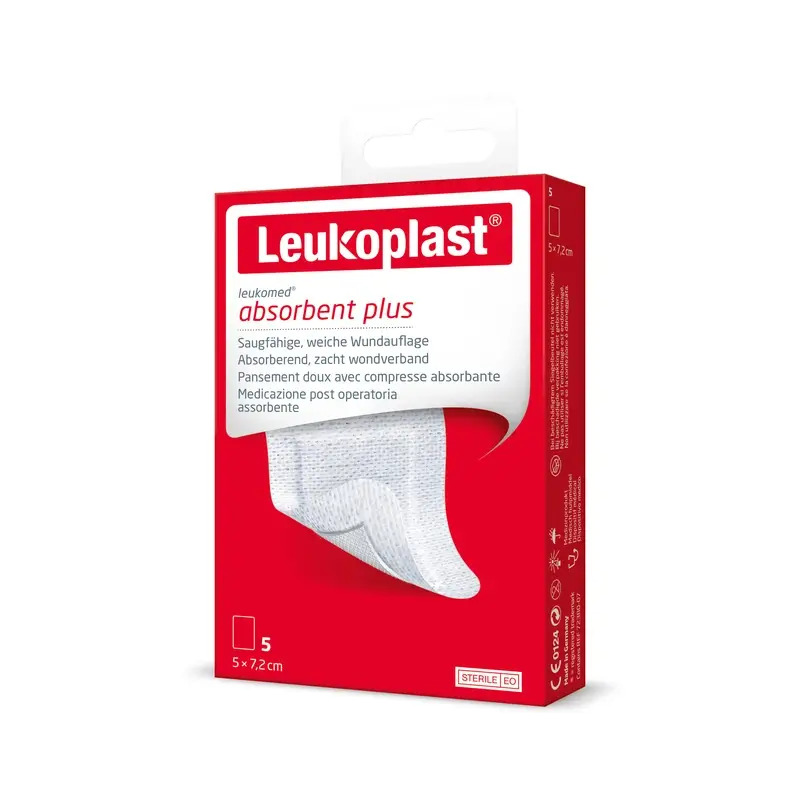Leukoplast Leukomed, 5 Cm X 7,2 Cm, 5 Unidades