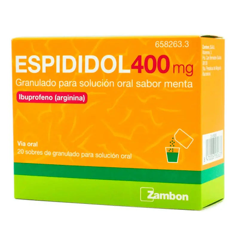 Espididol 400 mg granulado para solución oral Sabor Menta, 20 sobres