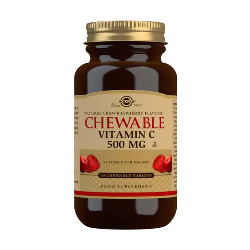 Solgar Vitamina C Masticable Frambuesa, 90 comprimidos