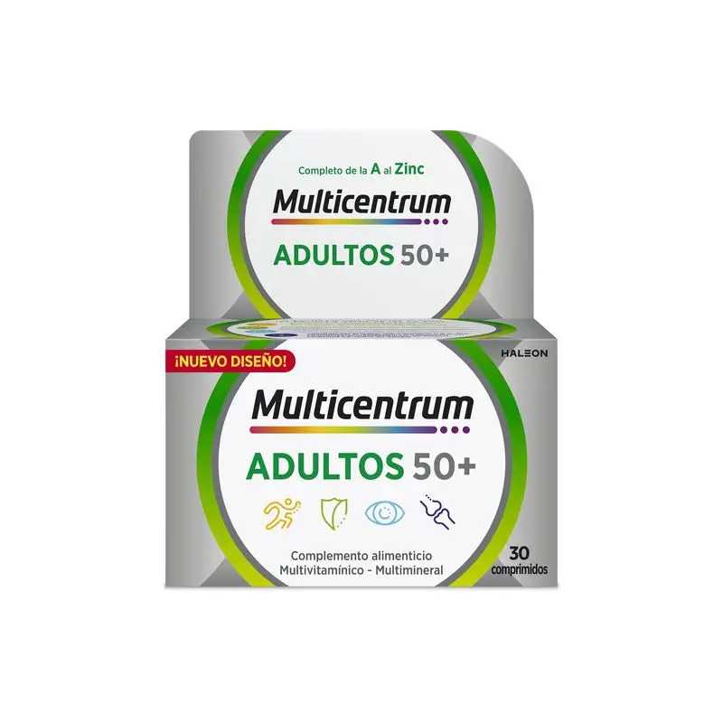 Multicentrum Select 50+ Complemento alimenticio multivitamínico para adultos 50+, 30 comprimidos