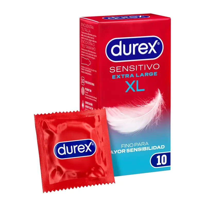 Durex Preservativos Sensitivo Suave Para Mayor Sensibilidad Talla Xl 10 unidades