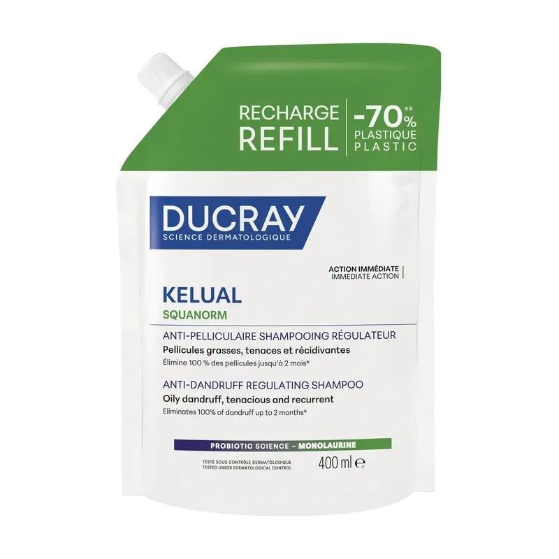 Ducray Kelual Squanorm Ch C Grasa Eco Recarga, 400 ml