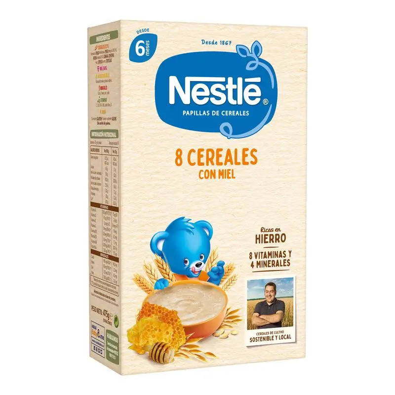 Nestlé Papillas 8 Cereales Con Miel , 475g