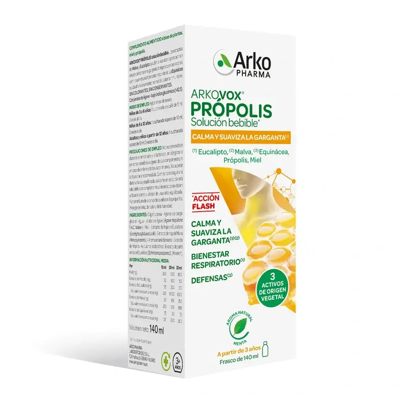 Arkopharma Arkovox Própolis Menta Solución Bebible, 140 ml