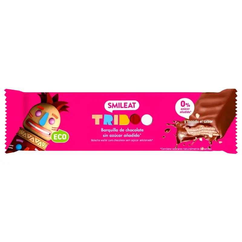 Smileat Barquillo Recubierto de Chocolate , 40 gr ECO