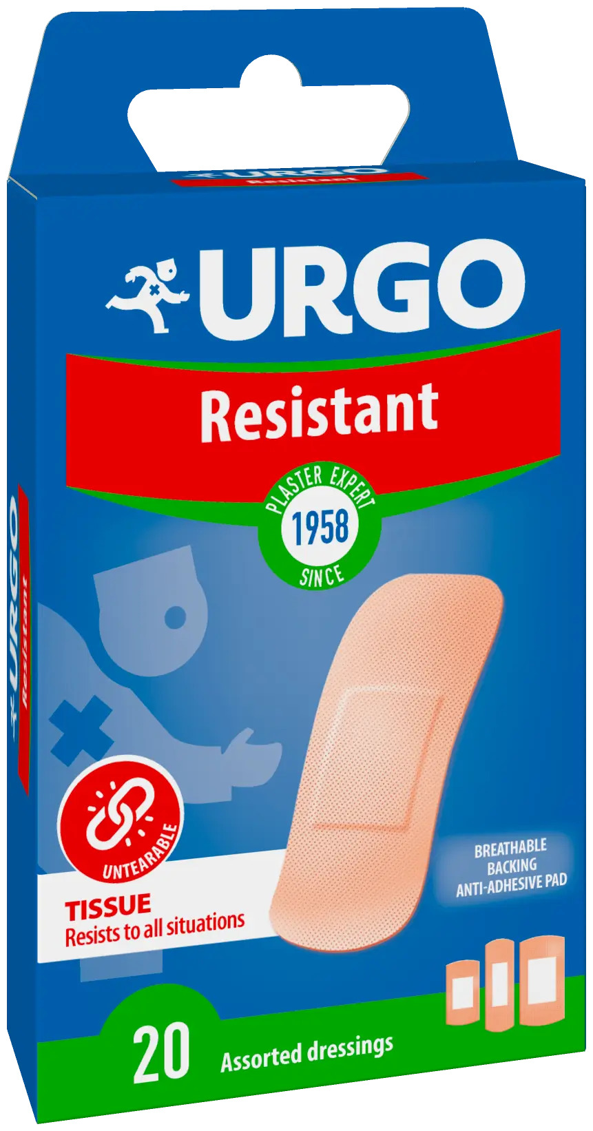 Urgo Primeros Auxilios Resistente - 20 Apósitos, 20 unidades