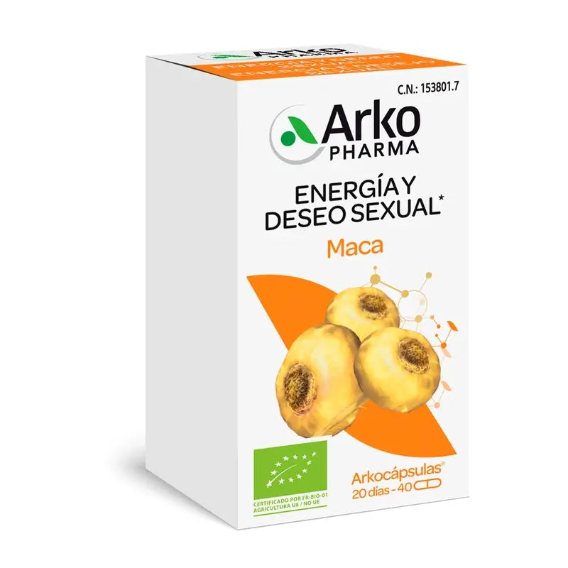 Arkopharma Arkocápsulas Maca Bio, 40 cápsulas