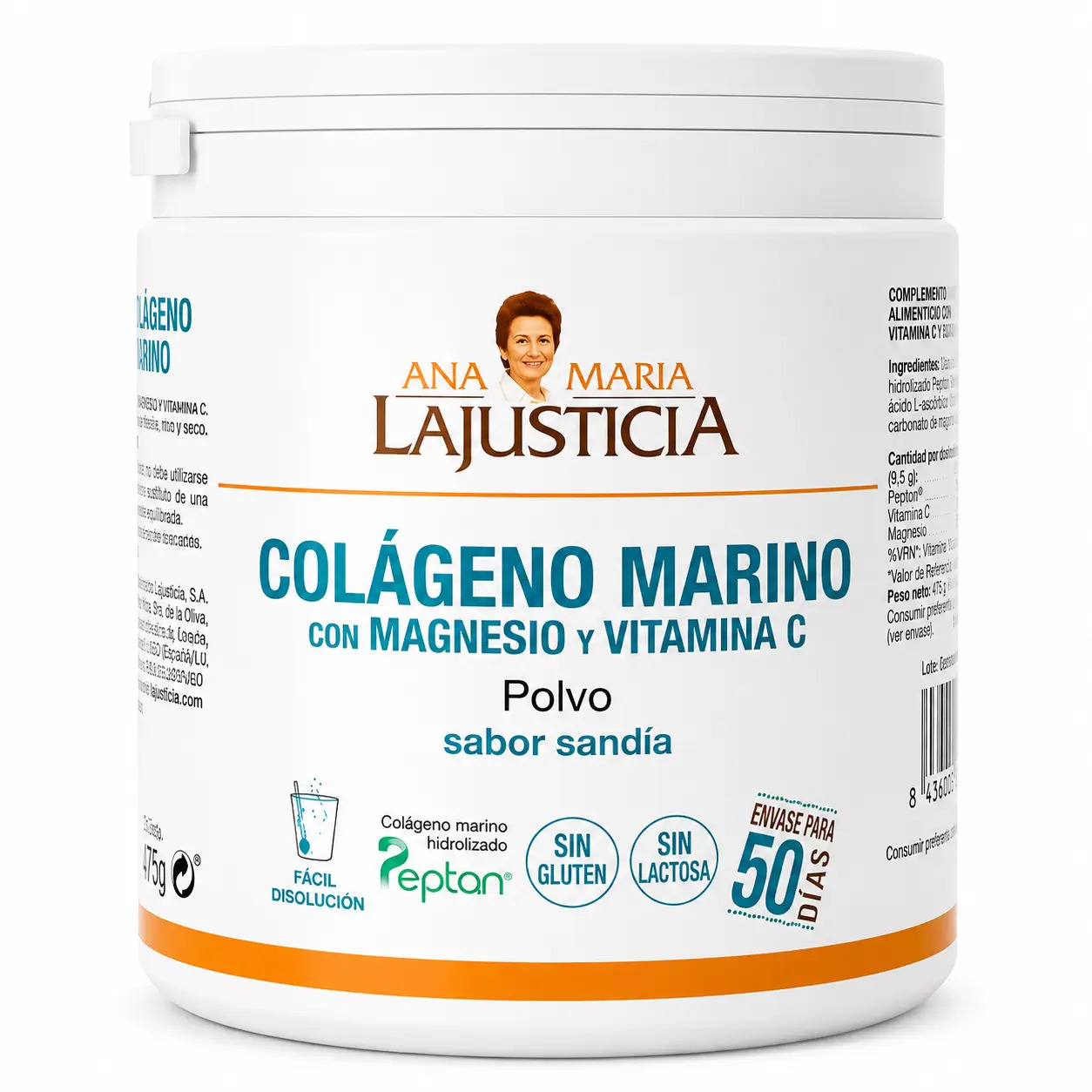 Ana Maria Lajusticia Colágeno Marino con Magnesio y Vitamina C sabor sandía, 350gr