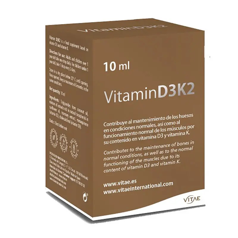 Vitae Vitamin D3K2 10ml - Vitamina D3 y K2 para huesos y sistema inmunológico