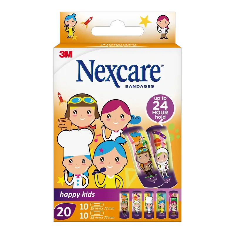 Nexcare Kids Tira Protectora Infantil Diseño Profesiones Surtido , 20 unidades