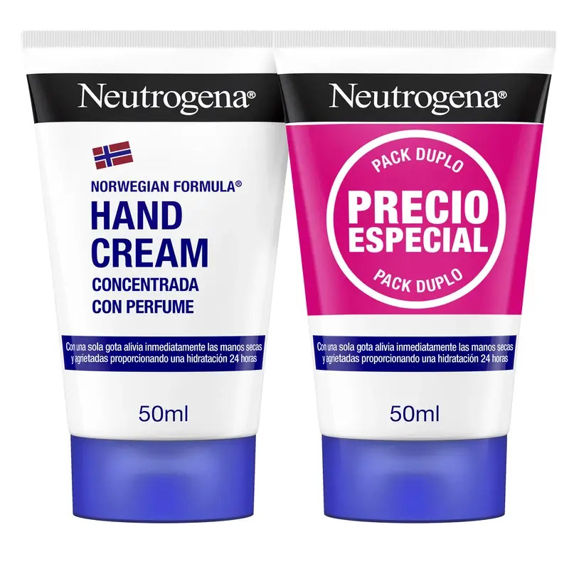 Neutrogena Crema De Manos Reparadora Concentrada Con Perfume, 2 X 50 ml