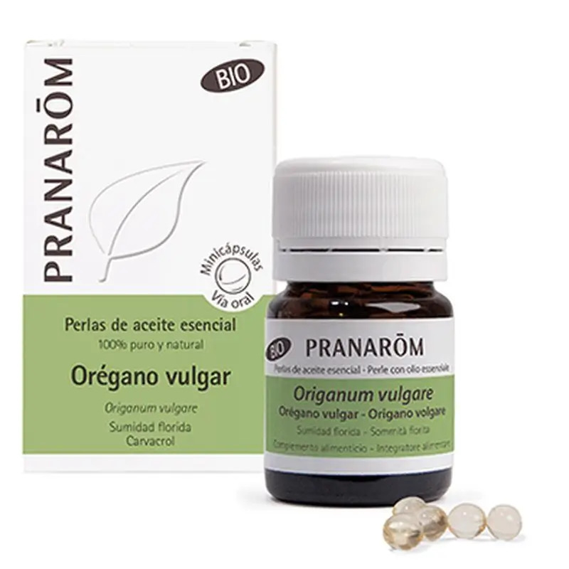 Pranarom Aceite Esencial Perlas Òregano, 60 minicápsulas
