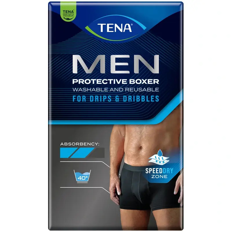 Tena Men Washable Boxer Negro M , 1 unidad