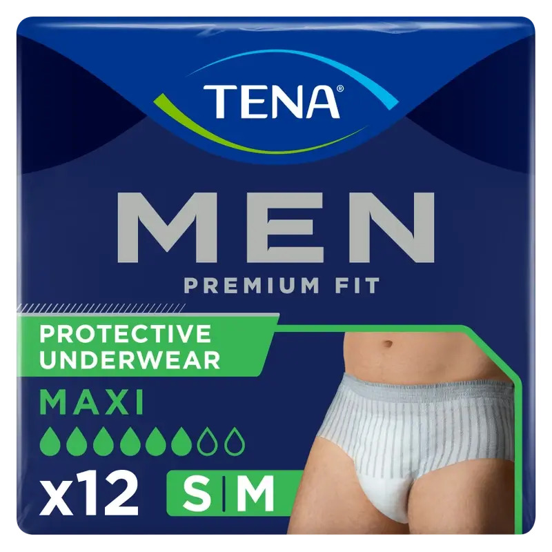 Tena Men Pants Premium Fit Maxi Talla S-M, 12 Unidades