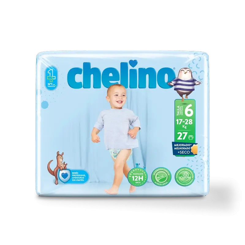 Chelino Pañal Talla 6 (17-28 Kg) , 27 unidades
