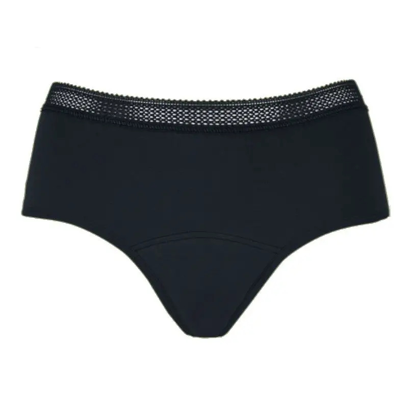 Enna Braga Menstrual Ginecological Organic Hipster - Flujo Medio, Talla S, Negro