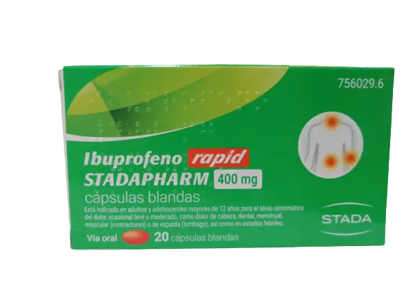 Stadapharm Ibuprofeno Rapid 400 mg, 20 Cápsulas
