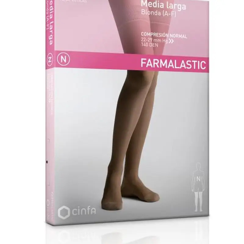 Farmalastic Media Larga Blonda Compresión Normal Negro, Talla M