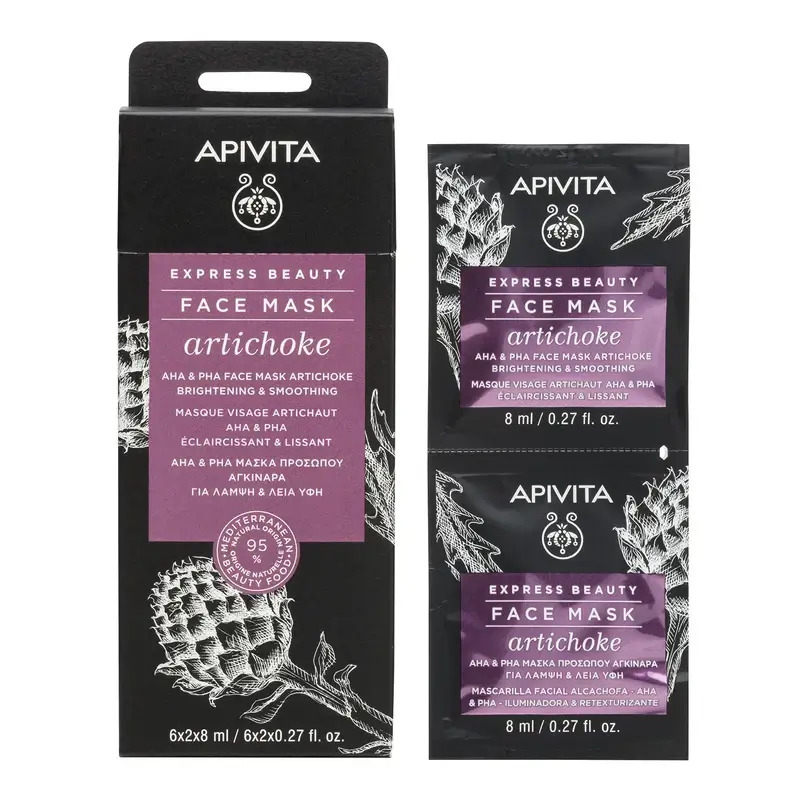 Apivita Express Beauty Mascarilla Iluminadora Y Retexturizante Con Alcachofa , 2x8 ml