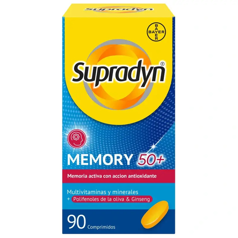 Supradyn Memory 50+ Vitaminas, Minerales y Energía con Ginseng, 90 Comprimidos