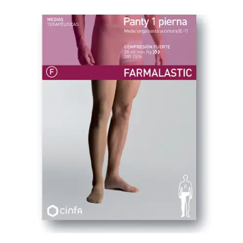 Farmalastic Panty Compresión Fuerte Pierna Derecha, Talla XL