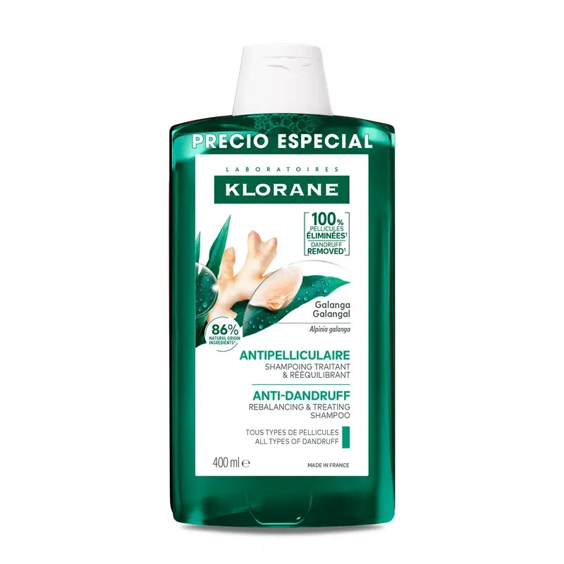 Klorane Champú Anticaspa Tratante Reequilibrante A La Galanga, 400 ml