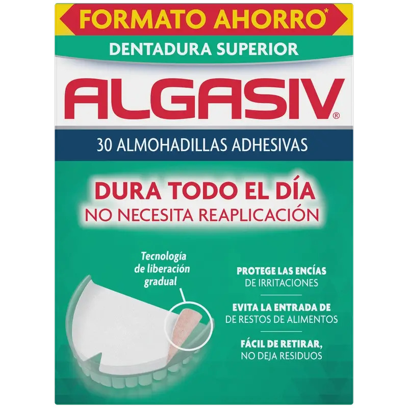Algasiv Almohadillas Adhesivas Protesis Superior 30 unidades