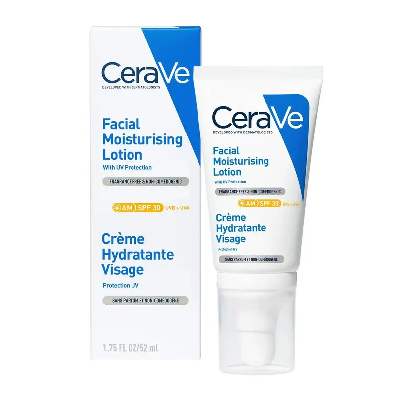 CeraVe Loción Hidratante de Rostro SPF30, 52 ml