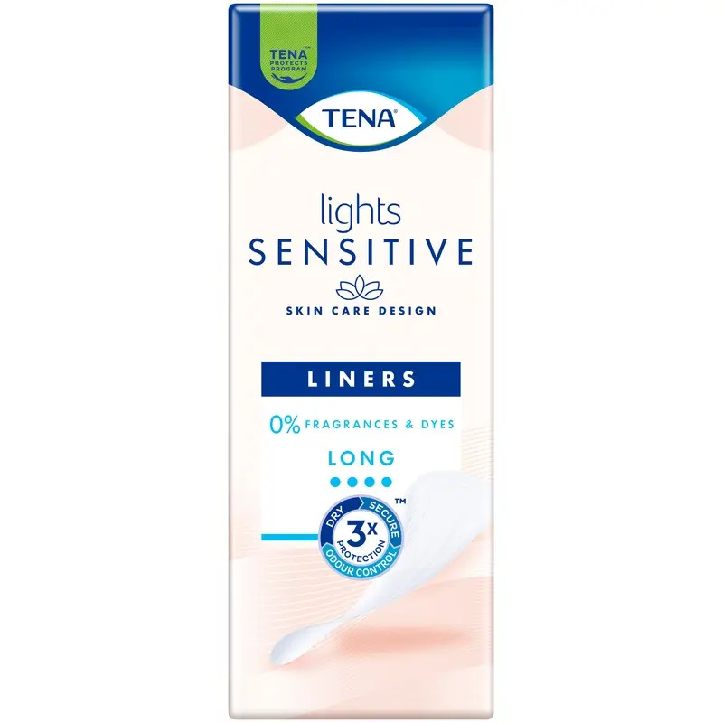 Tena Lights Sensitive Long Liner, 20 Unidades