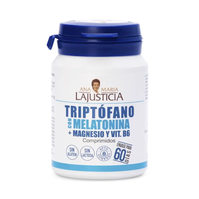 Ana Maria Lajusticia Triptofano con Melatonina + Magnesio y Vitamina B6, 60 comprimidos