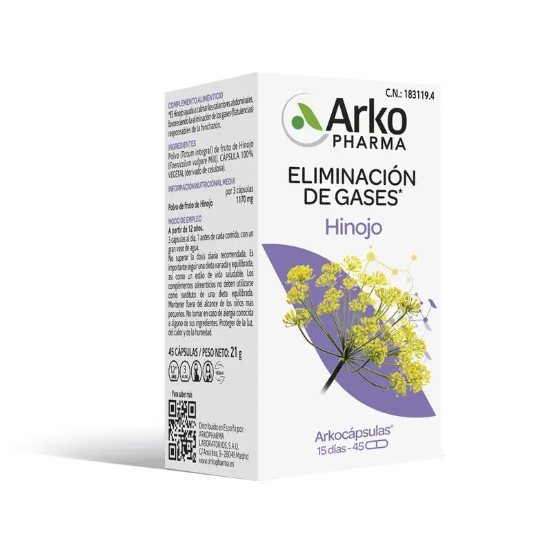 Arkopharma Arkocápsulas Hinojo, 45 Cápsulas
