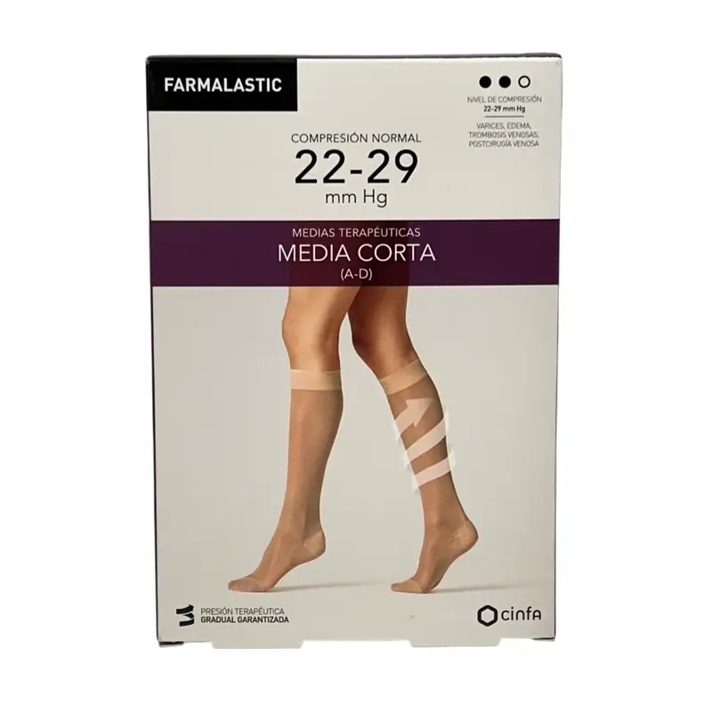 Farmalastic Media Corta Compresión Normal Beige, Talla M