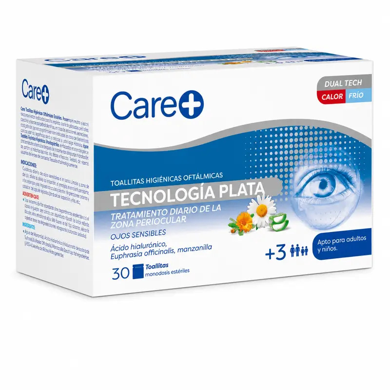 Care+ Toallitas Oftálmicas Tecnología Plata 30 Unidades