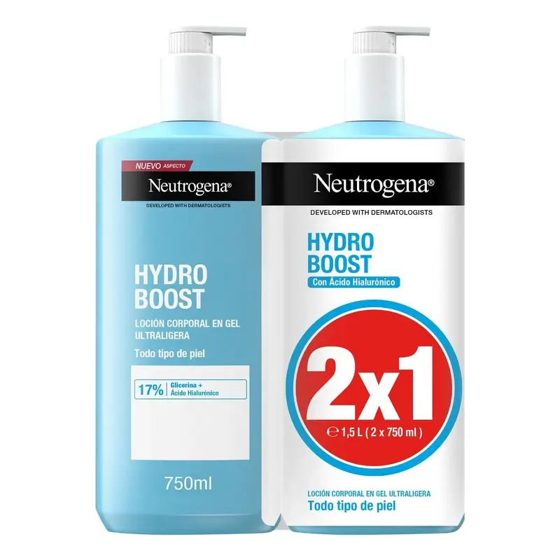 Neutrogena Hydro Boost Crema Corporal Gel Ultraligero, 2x750ml