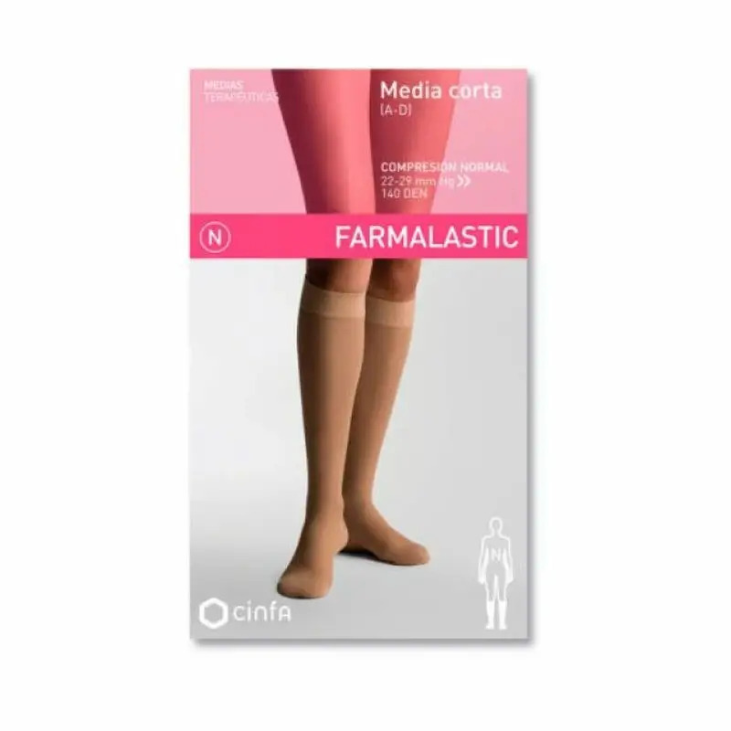 Farmalastic Media Corta Compresión Normal Negro, Talla Pequeña