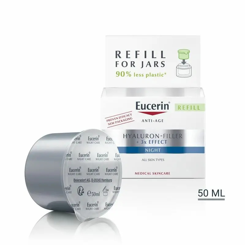 Eucerin Hyaluron Facial Filler 3X Effect Noche REPUESTO, 50 ml