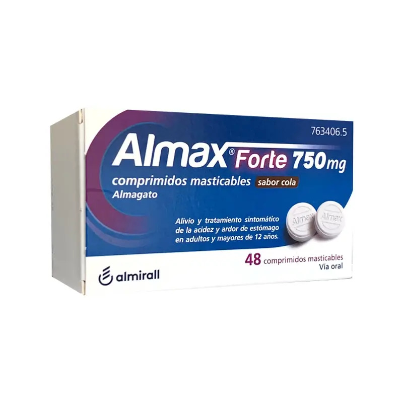 Almax forte 750 Mg Sabor Cola | 48 comprimidos
