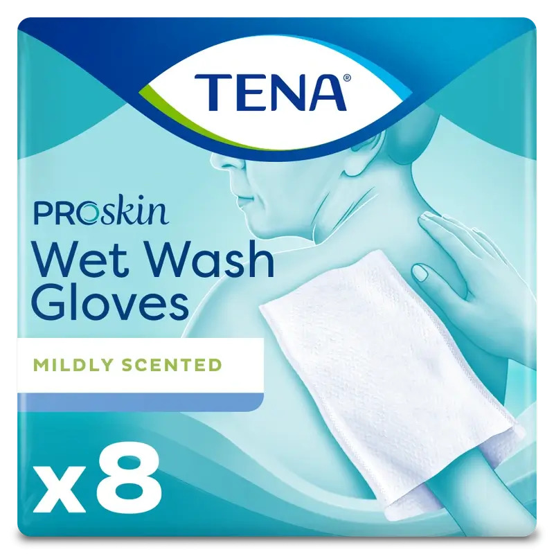 Tena Proskin Manoplas Húmedas, 8 Unidades