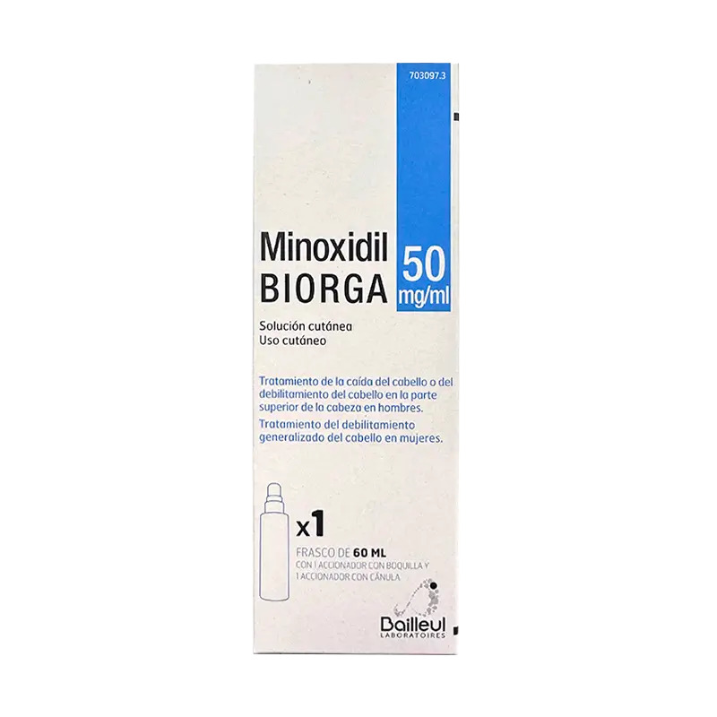 Biorga 50 Mg/ ml Minoxidil Solución Cutánea 1 Frasco x 60 ml