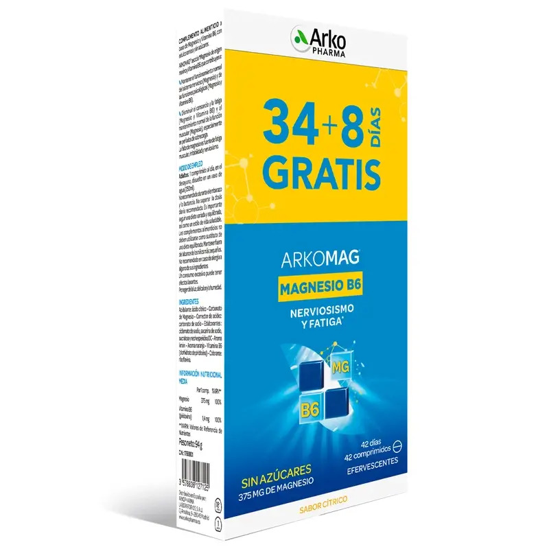 Arkopharma Arkomag Magnesio B6 Pack, 42 comprimidos efervescentes