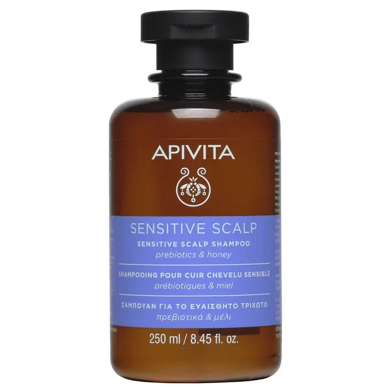 Apivita Champú Para Cuero Cabelludo Sensible Con Prebióticos Y Miel , 250 ml
