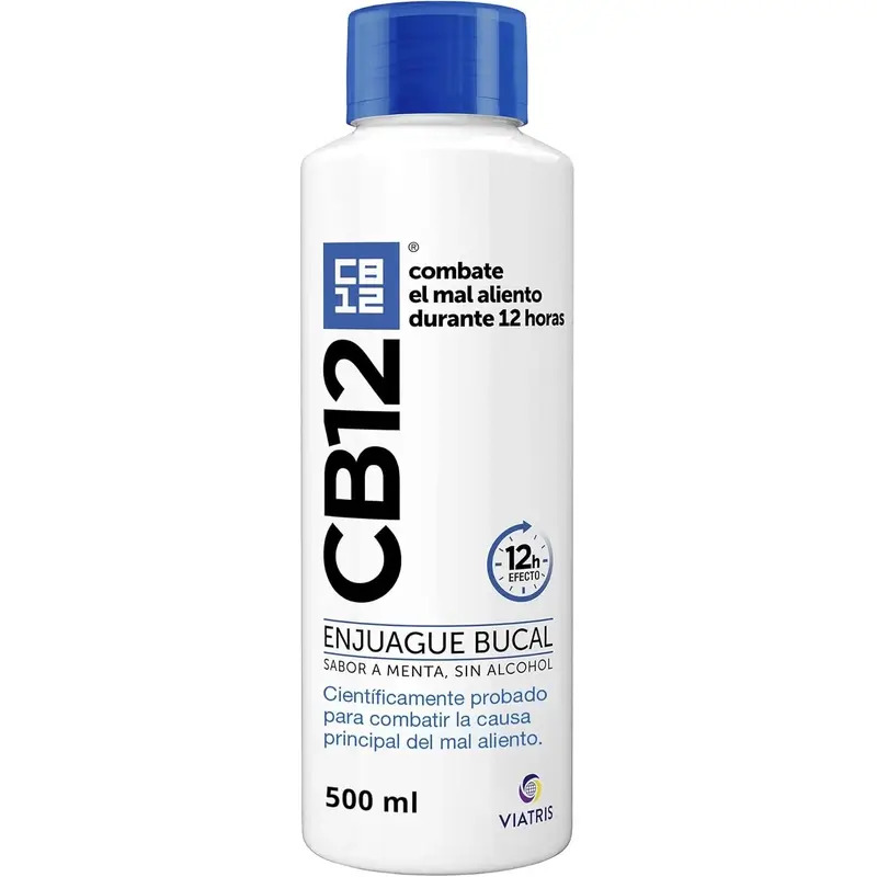 CB12 Mint Enjuague Bucal Halitosis Sabor Menta, 500 ml