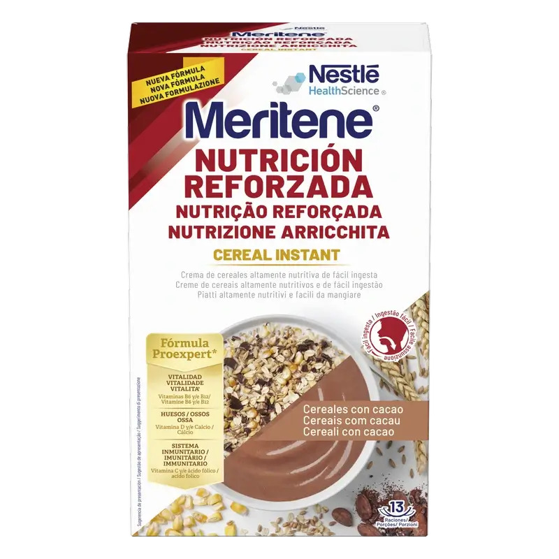 Meritene Nutrición Reforzada Cereal Instant - Cacao , 1 sobre de 520 gr
